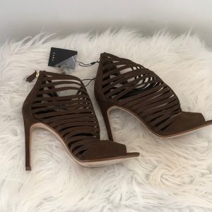 NWT Zara Brown Suede Heels Size 9